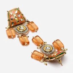DUGRISTYLE Kundan Contemporary Drop Earrings image 3