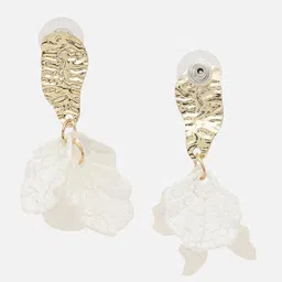 SOHI Gold Plated Contemporary Drop Earrings image 4