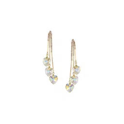 Jazz and Sizzle Gold-Plated Cubic Zirconia Contemporary Drop Earrings image 3