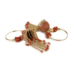 ANIKAS CREATION Gold-Plated Dome Shaped Jhumkas image 3