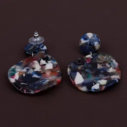 Silver Shine Multicoloured Contemporary Drop Earrings image 3