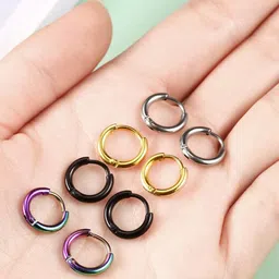 KARISHMA KREATIONS Men Set Of 4 Contemporary Hoop Earrings image 3