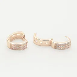 Maansh Gold Plated Stainless Steel Contemporary Hoop Earrings image 3
