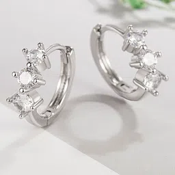 MYKI Silver-Plated Contemporary Hoop Earrings image 3