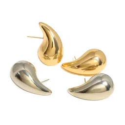 Softwrap Set Of 2 Stainless Steel Teardrop Shaped Stud Earrings image 3