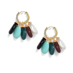 SOHI Gold-Plated Contemporary Studs Earrings image 3