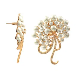 Jewar Mandi Gold-Plated Contemporary Studs Earrings image 3