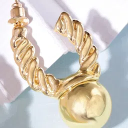 Rubans Voguish 18K Gold Plated Classic Hoop Earrings image 5