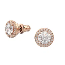 SWAROVSKI Rose Gold-Plated White Crystal Stud Earrings image 3