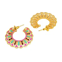 TEEJH Gold-Plated Contemporary Half Hoop Earrings image 4