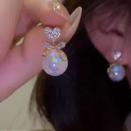 Celestique Stone Studded Contemporary Drop Earrings image 3