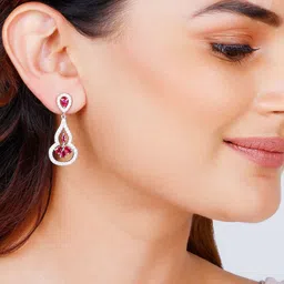GIVA 9.25 Sterling Silver Rhodium-Plated Contemporary Drop Earrings image 4