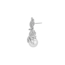 Carlton London Rhodium-Plated Contemporary Premium Drop Earrings image 4