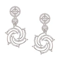 Saraf RS Jewellery Silver Plated Zircon Studded Quirky Luxe Dropdown Earrings image 4