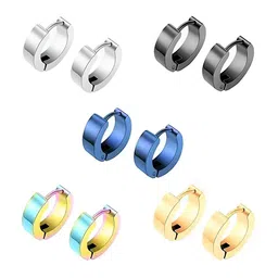 KARISHMA KREATIONS Unisex Set Of 5 Contemporary Hoop Earrings image 5