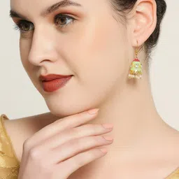 OOMPH Gold-Plated Dome Shaped Jhumkas Earrings image 2