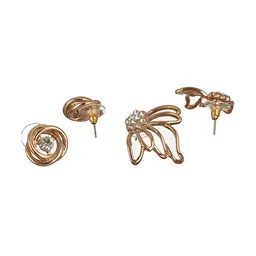 Jazz and Sizzle Set of 2 Gold-Plated Classic Studs Earrings image 2