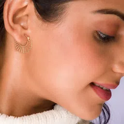 GIVA 925 Sterling Silver Gold Plated Contemporary Hoop Earrings image 4
