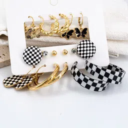 DESTINY JEWELS Set Of 9 Gold-Plated Spherical Shaped Studs image 5