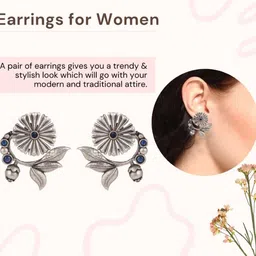 EL REGALO Oxidised Contemporary Studs Earrings image 4