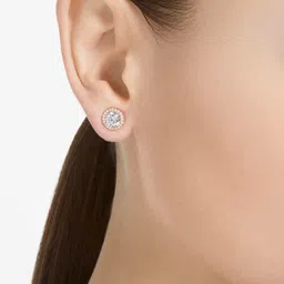 SWAROVSKI Rose Gold-Plated White Crystal Stud Earrings image 4