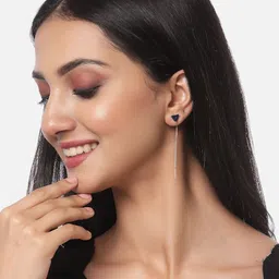 ZENEME  Set Of 4 Rhodium-Plated Contemporary Drop Earrings image 5