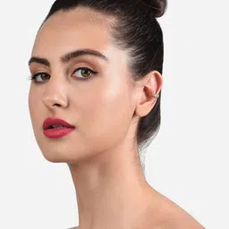 Zaveri Pearls Pack Of 2 Rose Gold Contemporary Half Hoop Earrings image 4