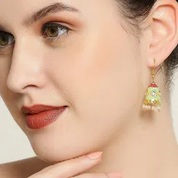 OOMPH Gold-Plated Dome Shaped Jhumkas Earrings image 5