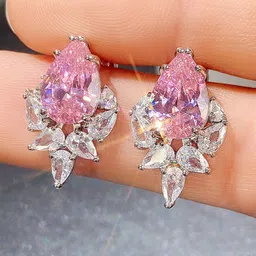 Jewels Galaxy Silver-Plated Teardrop Shaped Studs Earrings image 2
