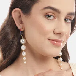 DressBerry Stone Studded Circular Drop Earrings image 5