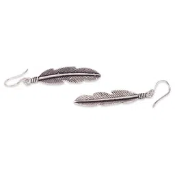 Studio One Love Silver-Plated Feather Shaped Drop Earrings image 3