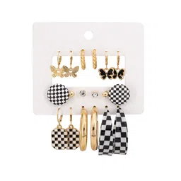 DESTINY JEWELS Set Of 9 Gold-Plated Spherical Shaped Studs image 4