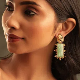 Rubans Gold-Plated Geometric Drop Earrings-picture-49