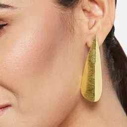 ATIBELLE Gold-Plated Leaf Shaped Drop Earrings image 4