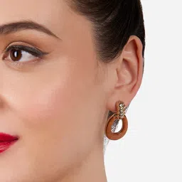 AMI Set of 2 Gold-Plated Contemporary Drop Earrings image 4