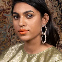 ODETTE Stone-Studded Circular Drop Earrings-picture-40