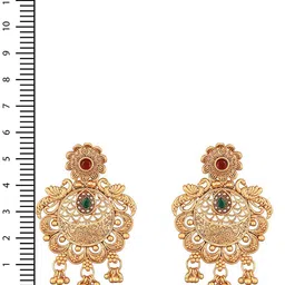 Anouk Green Gold-Plated Studded & Beaded Classic Filgiree Chandbalis image 4