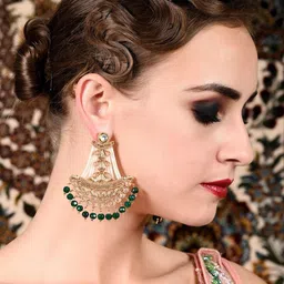 ODETTE Gold-Plated Beaded & Stone-Studded Classic Chandbalis-picture-10