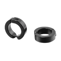 MEENAZ Black Contemporary Hoop Earrings image 3