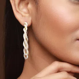 Jazz and Sizzle Set Of 2 Gold plated Circular Hoop Earrings image 5