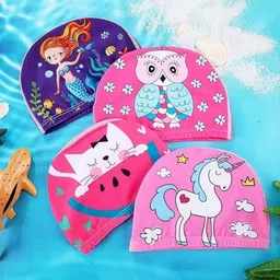EL REGALO Pack Of 4 Girls Printed Swimming Cap-image-74