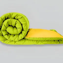 Comfowell Yellow & Green Heavy Winter 233 GSM Single Bed Quilt-image-84