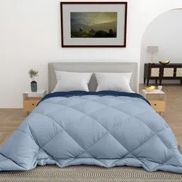CHICERY Blue & Navy Blue Microfiber 300 GSM Reversible Single Bed Comforter-picture-24