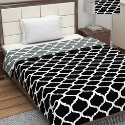 Divine Casa Set of 2 Black & Green Geometric AC Room 110 GSM Single Bed Dohar-picture-10