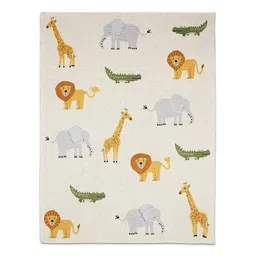 haus & kinder White & Brown Cartoon Characters Cotton AC Room Single Bed Blanket-picture-16