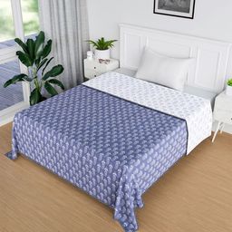 Kuber Industries Blue Ethnic Motifs Cotton AC Room 120 GSM Reversible Single Bed Dohar-picture-19