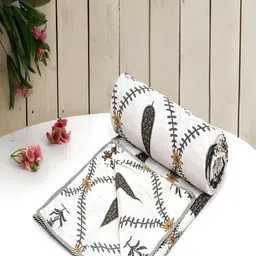 tundwal's Grey & White Floral AC Room 210 GSM Cotton Single Bed Dohar-picture-31