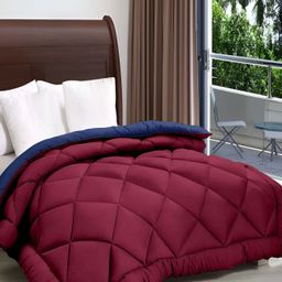 Comfowell Maroon & Blue Heavy Winter 233 GSM Double Bed Comforter-picture-0
