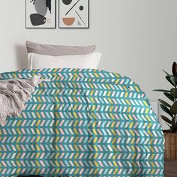 MYTRIDENT Feather tales Geometric Mild Winter 150 GSM Pure Cotton Single Bed Comforter-picture-5
