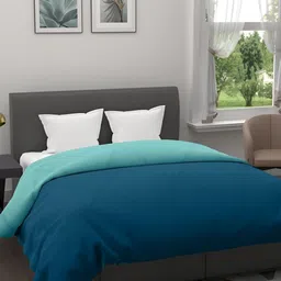 Comfowell Blue & Sea Green Heavy Winter 233 GSM Single Bed Quilt-image-23